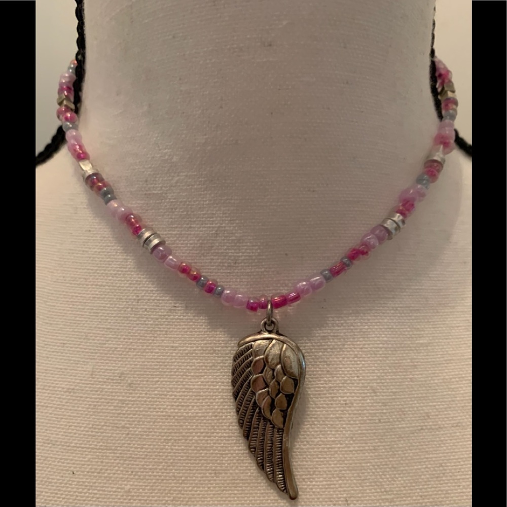 Angel wing beaded necklace